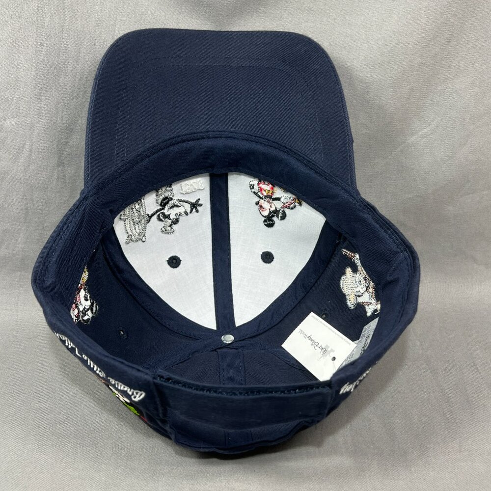 Walt Disney Mickey Mouse Through The years Strapback Hat Navy Adjustable Mens - Picture 14 of 15